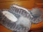 Compfy Furry Grey Slippers/Booties--Size 6-8--#Glp4a