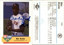 Wes Brooks Signed 1994 Fleer ProCards #1885 Card Lynchburg Red Sox Auto AU