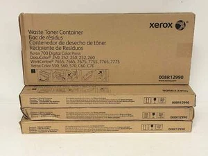 4 contenedores de tóner de residuos OEM Xerox WC7655,7665,7675,C550,560,C60,C70 008R12990 - Imagen 1 de 4