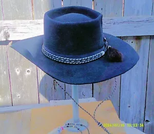 Cowboy, Tombstone, Ringo, hat, Handmade, 7 3/8, Black Fur Felt, New, Autographed - Picture 1 of 7