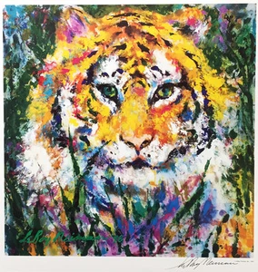 "Litografía LeRoy Neiman "RETRATO DE UN TIGRE"" ARTE FIRMADO A MANO litografía IMPRESIÓN ANIMAL - Imagen 1 de 2