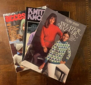 Lot Of 3 Vintage Knitting And Crochet Magazines, PreOwned 1969 to 70s  - Picture 1 of 7