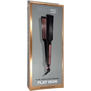 Conair Rose Gold Black Ceramic Flat Iron 1 3/4 Inch Smooth & Shine - Picture 1 of 5