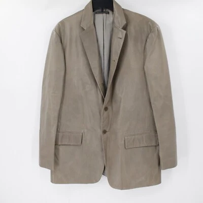 Abrigo Deportivo John Varvatos Para Hombre 42 Cuero Blazer Hecho en Italia Muesca Solapa Chaqueta Foto 1 de 4