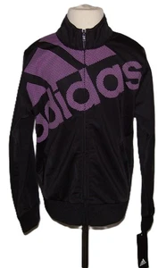 Girls Adidas Black Pink Logo Track Jacket XS (6/6X) - Picture 1 of 3
