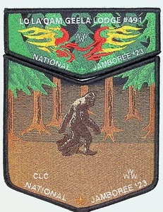 Lo La 'Qam Geela 491 Crater Lake OR 2023 Jamboree 2-P Flap Set BLK Bdr (PK1063) - Picture 1 of 2