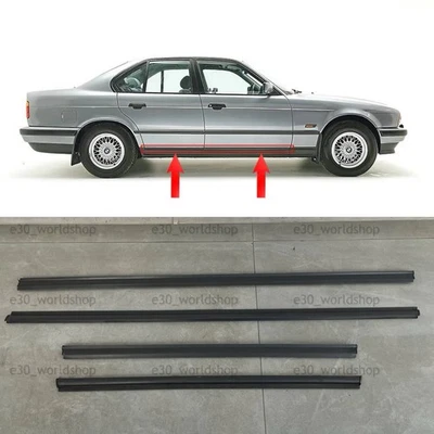 BMW E34 Door Lower Trim Moldings – Set of 4 Rubber weatherstrip Strip Body - image 1 of 4