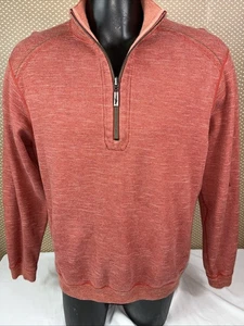 Tommy Bahama Men’s Reversible Orange Quarter Zip Size Large - Picture 1 of 14
