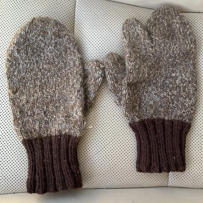 Guantes de De Colección Hunter’s Mittens Tejidos a Mano Dedo Dividido Invierno Marrón Mano Derecha Foto 1 de 4