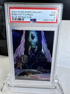 2024 Topps Chrome Star Wars Galaxy Blue Refractor Boba Fett's Prize 98/150 PSA 9 - Picture 1 of 3