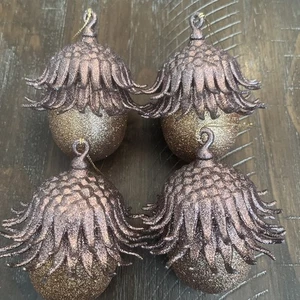 4 adornos de bellota marrón brillante - hermosas piezas - Imagen 1 de 11