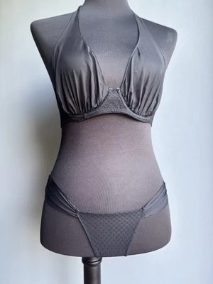 Bh-Set Sexy Erotik Unterwäsche Durchsichtig Schwarz Spitze Höschen Gr. S BH 75D - Bild 1 von 4