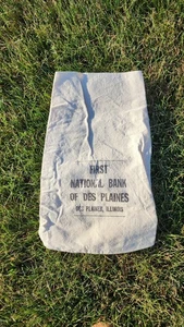 First National Bank of Des Plaines, Illinois cloth cash money deposit bag (I) - Bild 1 von 1