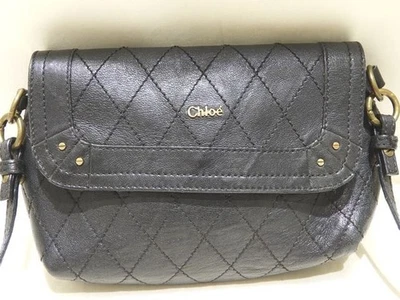 Chloe Shoulder Bag Crossbody Bag Purse Leather Quilted Black Authentic by JAPAN - Image 1 of 4
