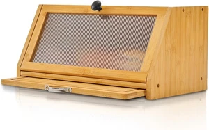 YOUDENOVA Brotkasten mit Schneidebrett, Bambus Aufbewahrungsbox, Holz Brotkorb - Bild 1 von 6
