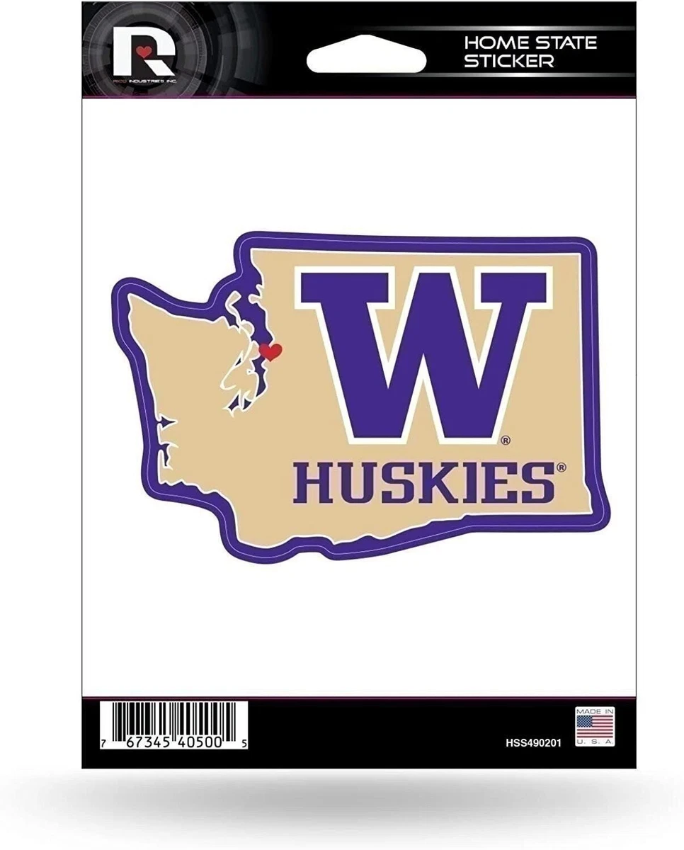 Rico Industries NCAA Washington Huskies 5-Piece Die-Cut Decal Sheet – Officially Licensed
