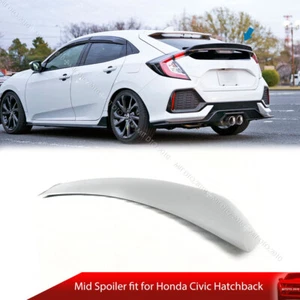 Fit For 16-20 Honda Civic 10th Hatchback Trunk Mid Spoiler LX EX Unpainted - Picture 1 of 6