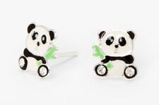 Claire's Sterling Silver Bamboo Panda Stud Earrings RRP £12 *NEW & SEALED*