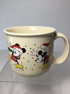 Vintage Mickey Mouse Christmas Hallmark Disney 15 oz Coffee MUG Hot Tea Cup - Picture 1 of 7