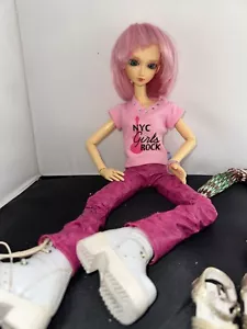 Elf Dollzone 1/4 Msd Bjd Legit 44cm 17" Faceup Pink & White Hair Female Outfits - Picture 1 of 9