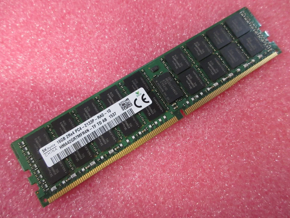 SK Hynix 16GB PC4-2133P-R 2Rx4 ECC HMA42GR7MFR4N-TF 288-PIN DIMM Server Memory - Image 1 of 3