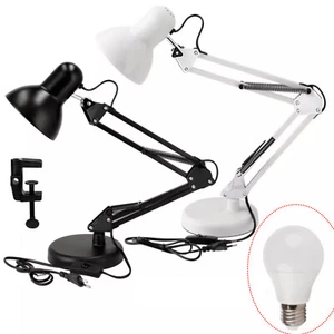 E27 Schreibtischlampe Retro Arbeitslampe Gelenkarm Leselampe Bürolampe +CLIP - Bild 1 von 16