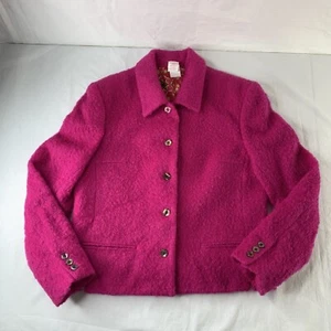 Giacca blazer foderato OILILY taglia M fucsia audace rosa lana mohair made in Marocco - Foto 1 di 10
