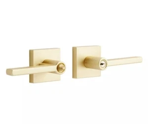 Signature Hardware Mabry Eingangsset - Hebelgriffe - Messing satiniert - Bild 1 von 1