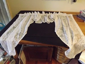 1 PC SWAG CURTAIN WHITE LACE FLORAL 98W X 38" - Picture 1 of 8