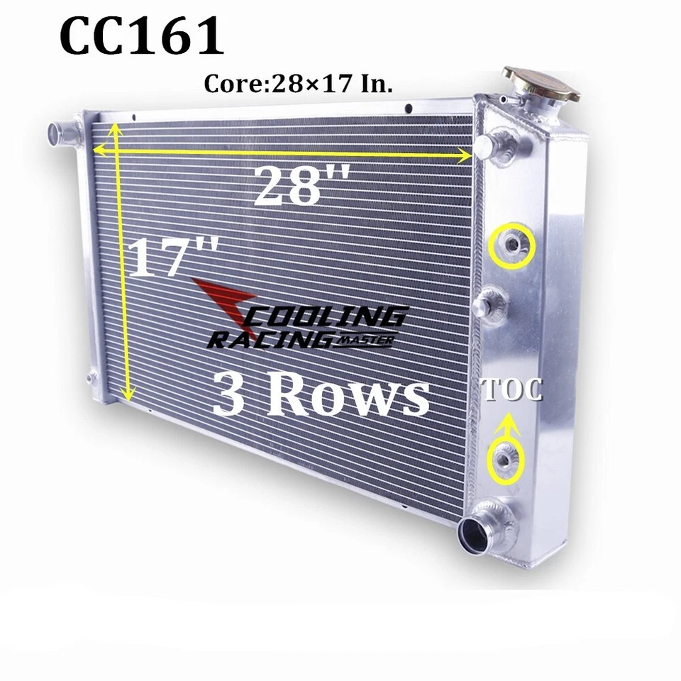 3-Row Aluminum Radiator for 1966-1977 Oldsmobile Cutlass / Toronado 1980-1985 Foto 1 de 4