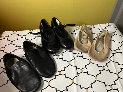 Girls Dance Class Shoes size 13, BCG ballet & jazz shoes, Revolution tap shoes - Image 1 of 4