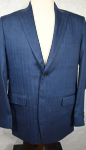 HERMOSO Abrigo Deportivo Italiano Solbiati Lino Azul MicroEspiga 44R Studiosuits - Imagen 1 de 6