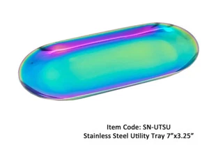 Bandeja utilitaria de acero inoxidable para salón de uñas para esterilización UV 7"x3,25" UNICORNIO - Imagen 1 de 1