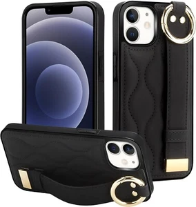 For iPhone 14 Case iPhone 13 Case with Strap Holder Kickstand Finger Loop iPhone - Picture 1 of 14