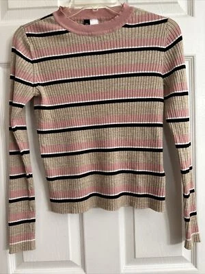 Suéter Top H&M Dividido Para Mujer Manga Larga Mediana Rayas Tostado Multi Usado en Excelente Condición Foto 1 de 4