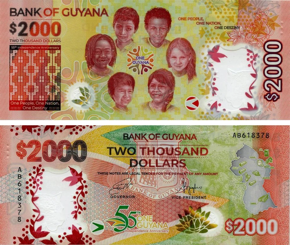 Guyana 2000 Dollars 2022 Polymer UNC (PW142) - Image 1 of 1
