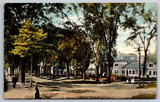 Vintage Postcard MA Greenfield East Main Stree Houses Man c1912 ~7080