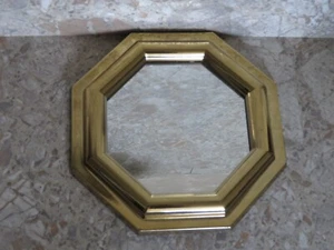 VTG Burwood Products Co Octagon Gold Mirror MCM Boho 6" x 6" READ - Picture 1 of 6