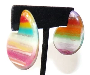 Sobral Neoconcretismo Mini Encanto Shimmering Multi Hued Artist Made Earrings - Picture 1 of 4