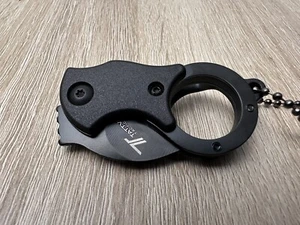 Mini Karambit Necklace Knife Compact Tactical Ball Chain Pocket Clip Sharp Black - Picture 1 of 3