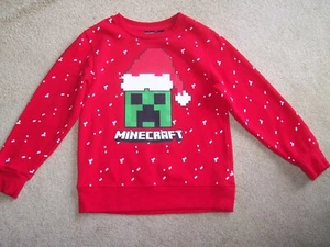 MINECRAFT Boys Size Medium Holiday Christmas Red Sweatshirt - Picture 1 of 4