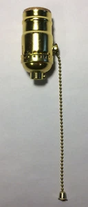 Brass Plated Pull Chain Socket for Standard Size Light Bulbs Lamp Part #320 - Picture 1 of 4