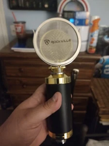 Rockville RCM02 Pro Studio Recording Condenser Microphone Mic+Metal Shock Mount - Picture 1 of 3