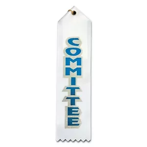 Set of 6 Beistle "COMMITTEE" AWARD RIBBONS, 2x8" Satin Party Favor - Picture 1 of 2