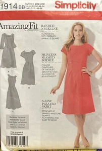 Simplicity Sewing Pattern 1914 Misses' Amazing Fit Dress Size 20W-28W - Picture 1 of 2