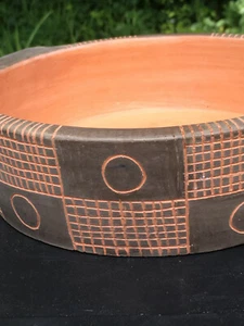 Handmade Stoneware Pottery Serving Bowl 9.5" Earthy Autumn Coppery SIGNED 9.5" - Imagen 1 de 8