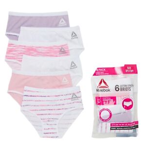 New little Girls pink Reebok's Cotton Stretch Briefs size 2T-3T perfect fit NWT