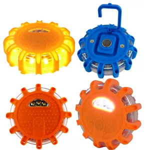 LED Roadside Emergency Flare Lights Magnetic Safety Disc Flashing Safety Beacons - Picture 1 of 12