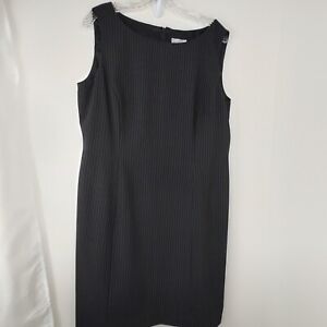 Tahari Arthur S Levine Dress Petite Black Striped Lined Size 14P