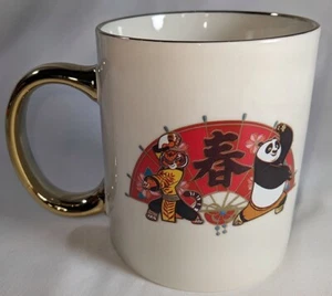 Universal Studios KUNG FU Panda & Tigress Ceramic Mug with gold lip and handle - Picture 1 of 4